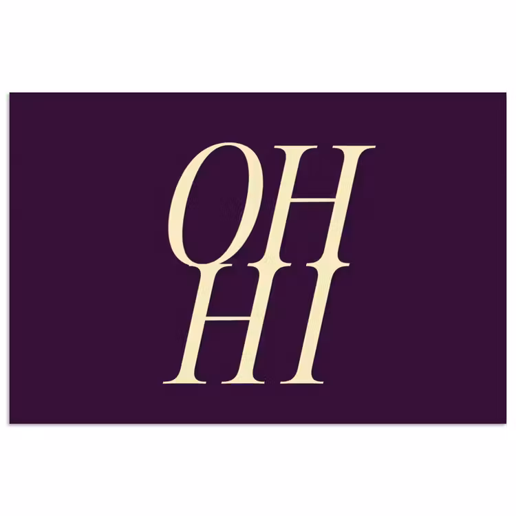 Oh hi - Paars - Minimalistisch poster papier klein -3d
