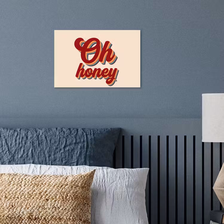 Oh honey - Rood - Schaduw poster papier klein -sfeer2