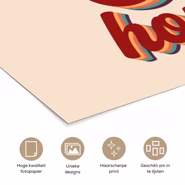 Oh honey - Rood - Schaduw poster papier klein -closeup_NL