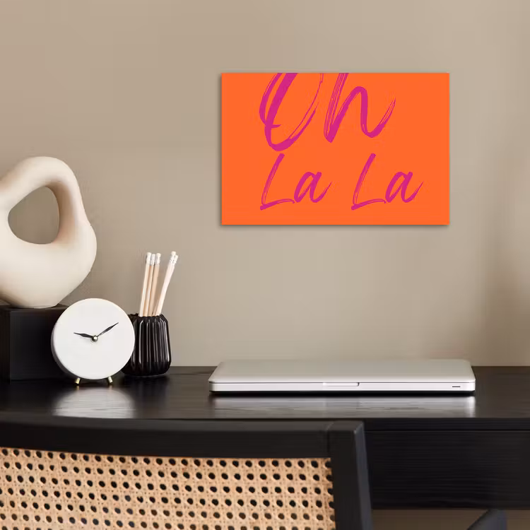 Oh la la - Oranje - Roze - Grafisch poster papier klein -sfeer1