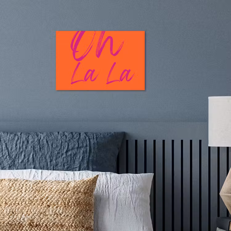 Oh la la - Oranje - Roze - Grafisch poster papier klein -sfeer2