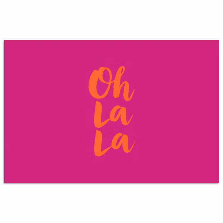 Oh la la - Roze - Oranje - Minimalistisch poster papier klein -3d