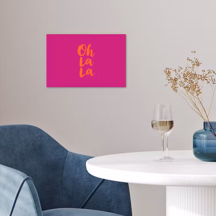 Oh la la - Roze - Oranje - Minimalistisch poster papier klein -sfeer3