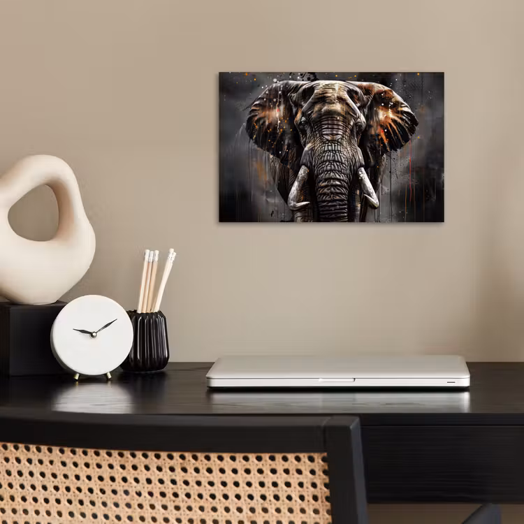 Olifant - Watercolor - Wilde dieren - Luxe poster papier klein -sfeer1