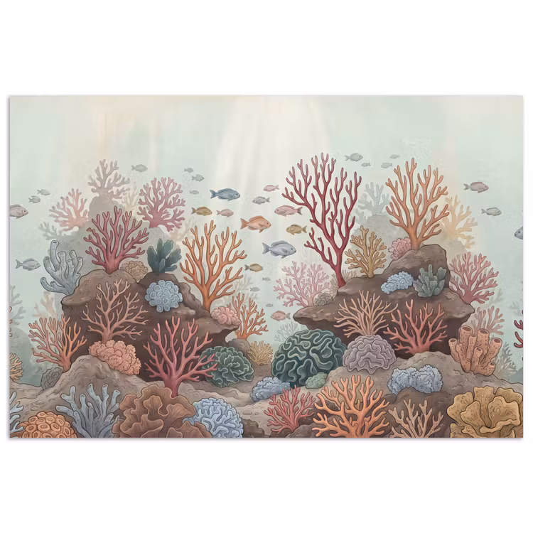 Onderwater - Koraal - Vis - Natuur poster papier klein -3d