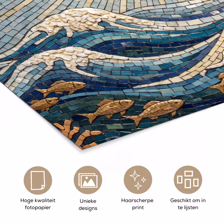 Onderwater - Koraal - Vis - Natuur - Kunst poster papier klein -closeup_NL
