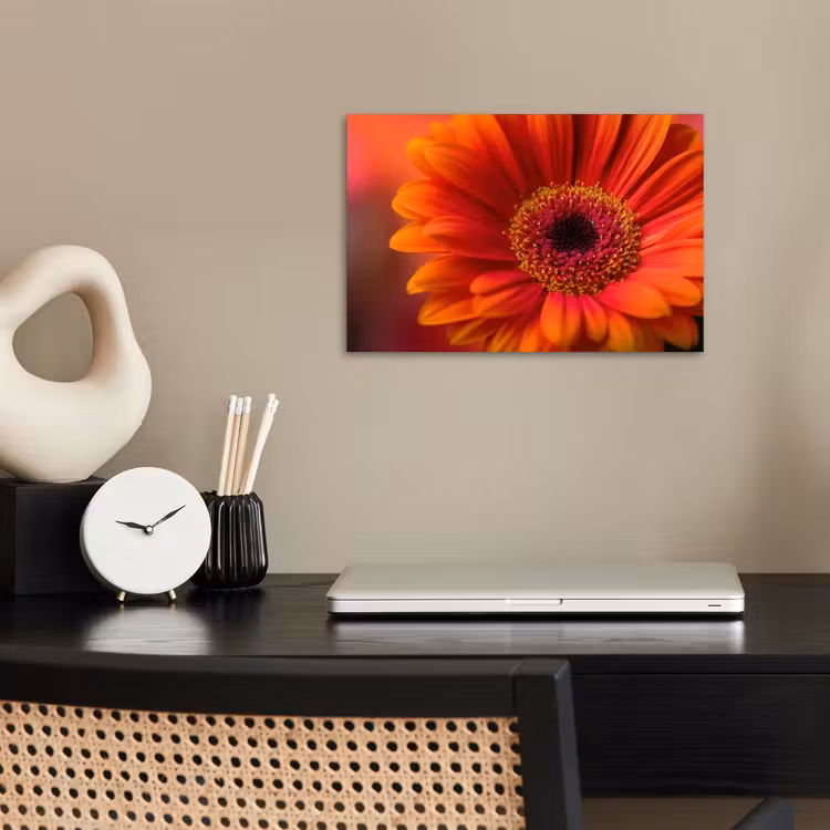 Oranje - Gerbera - Intens poster papier klein -sfeer1