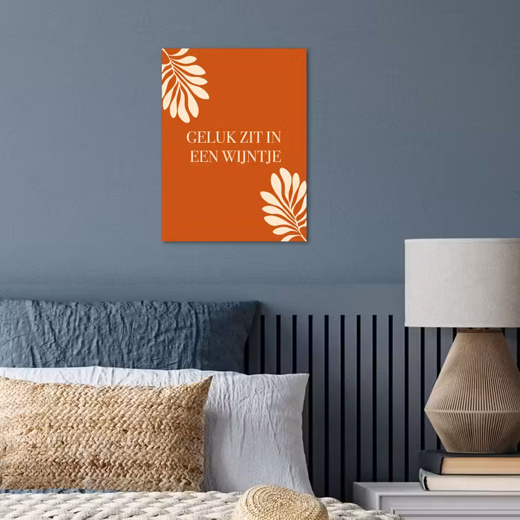 Oranje - Wijntje - Quote poster papier klein -sfeer2