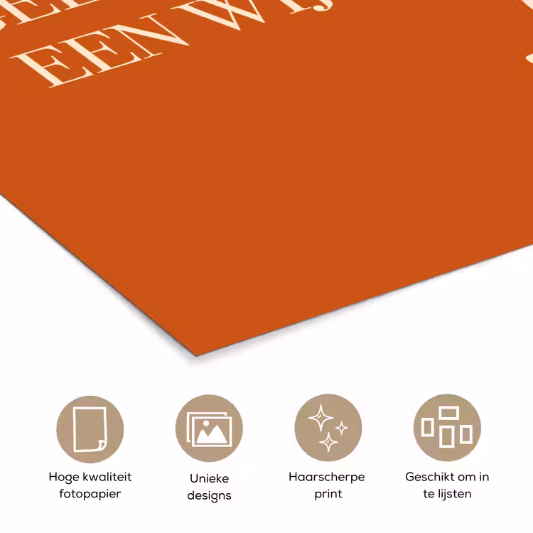 Oranje - Wijntje - Quote poster papier klein -closeup_NL