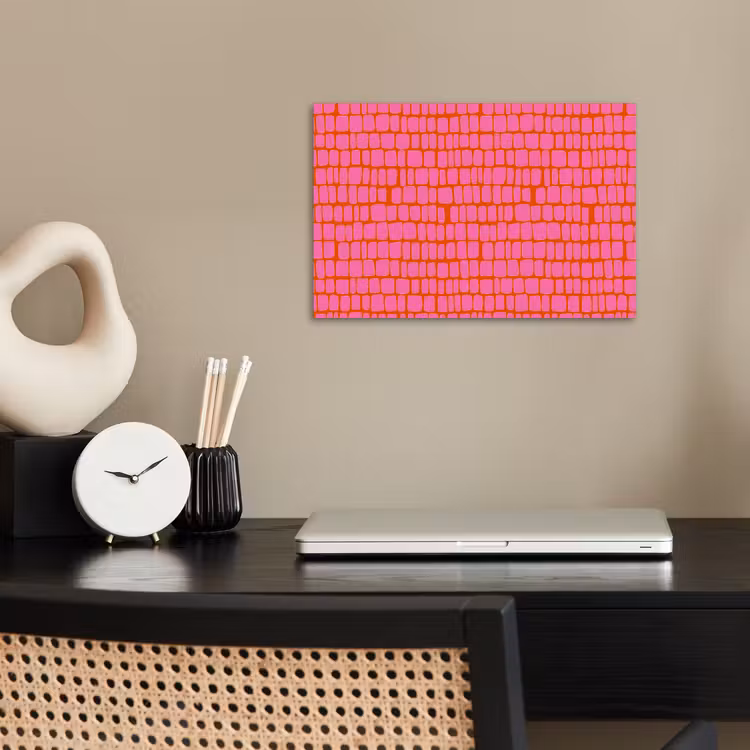 Organisch - Raster - Roze poster papier klein 62 -sfeer1