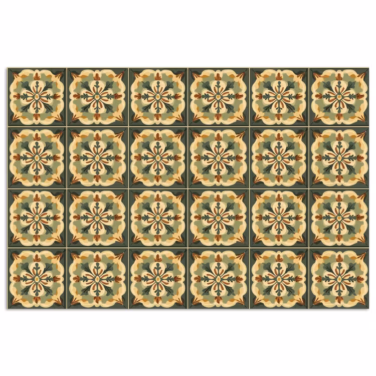 Ornament - Patroon - Groen poster papier klein 62 -3d