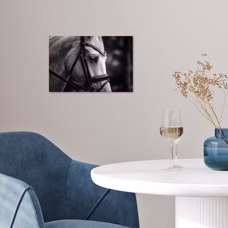 Paard - Schimmel - Portret poster papier klein -sfeer3