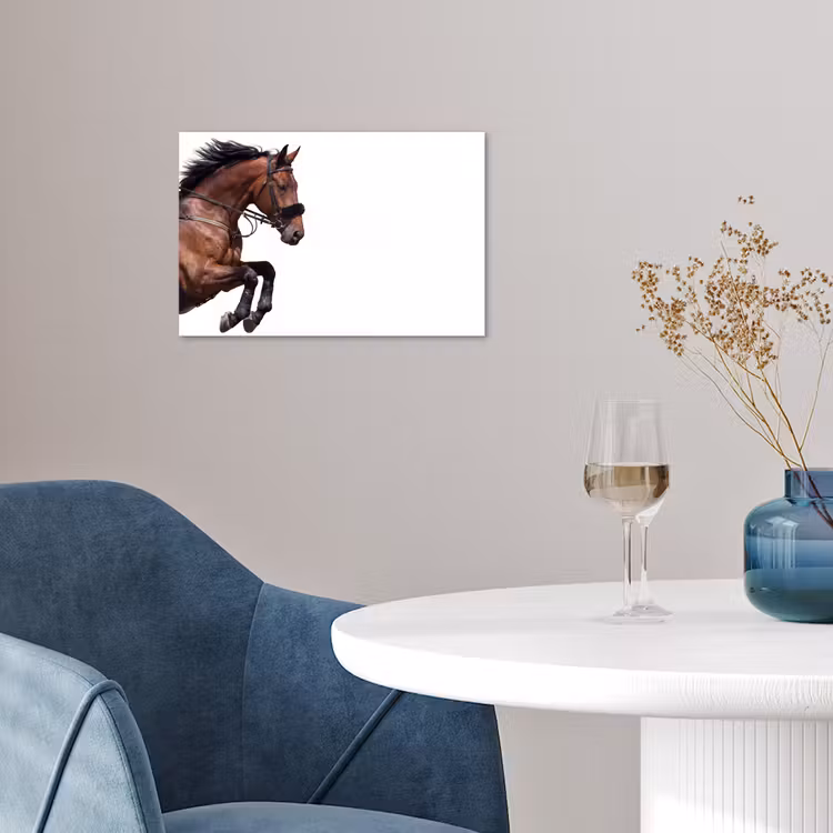 Paard - Springen - Modern poster papier klein -sfeer3