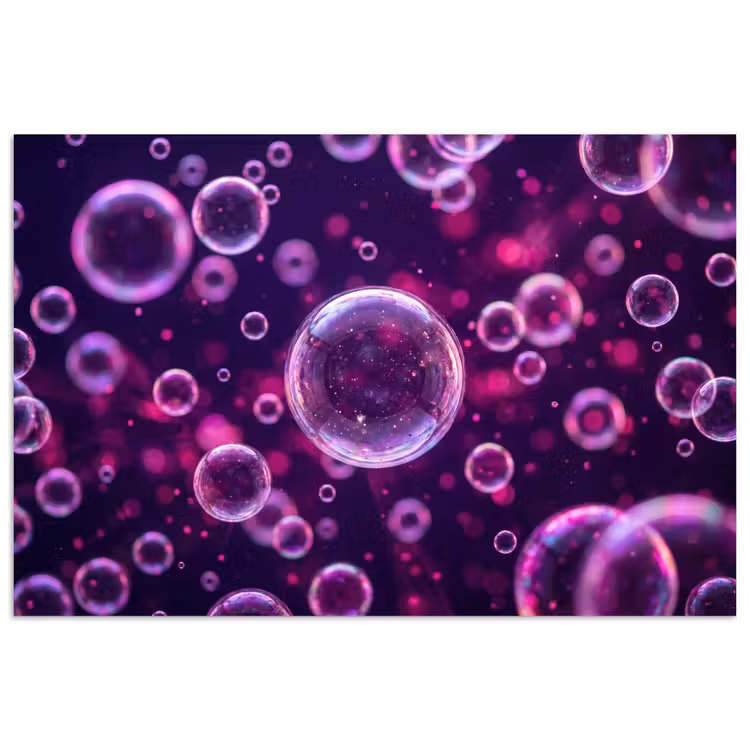 Paars - Bubbels - Schuim poster papier klein -3d