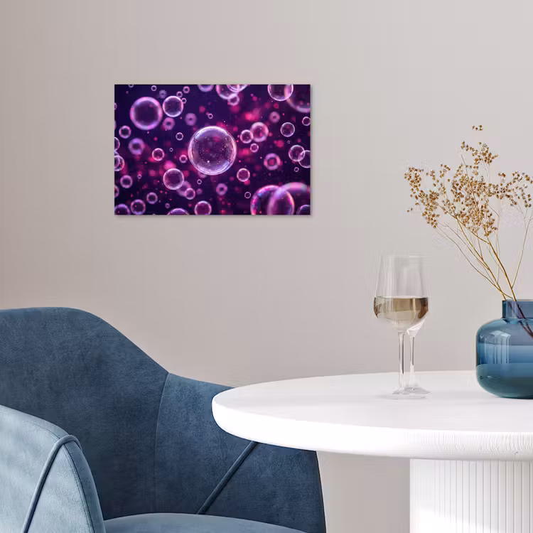 Paars - Bubbels - Schuim poster papier klein -sfeer3
