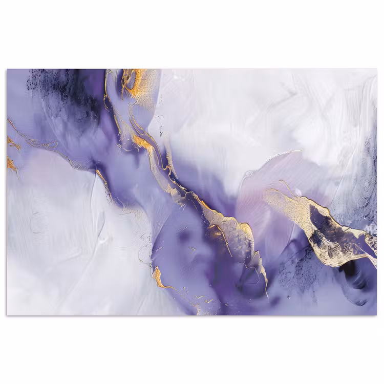 Paars - Modern - Marmer - Abstract poster papier klein -3d