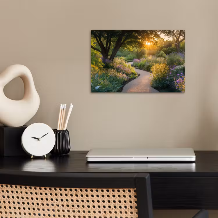 Pad - Bloemen - Park poster papier klein -sfeer1