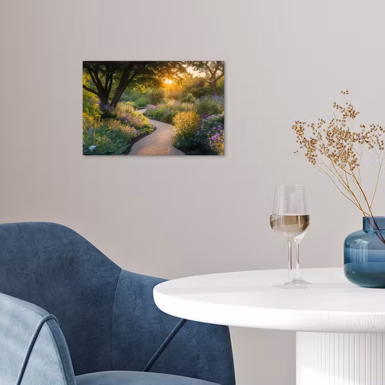 Pad - Bloemen - Park poster papier klein -sfeer3