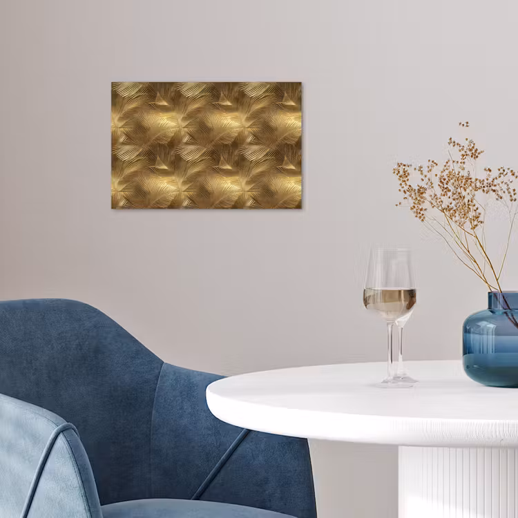 Palm - Waaier - Goud poster papier klein 62 -sfeer3