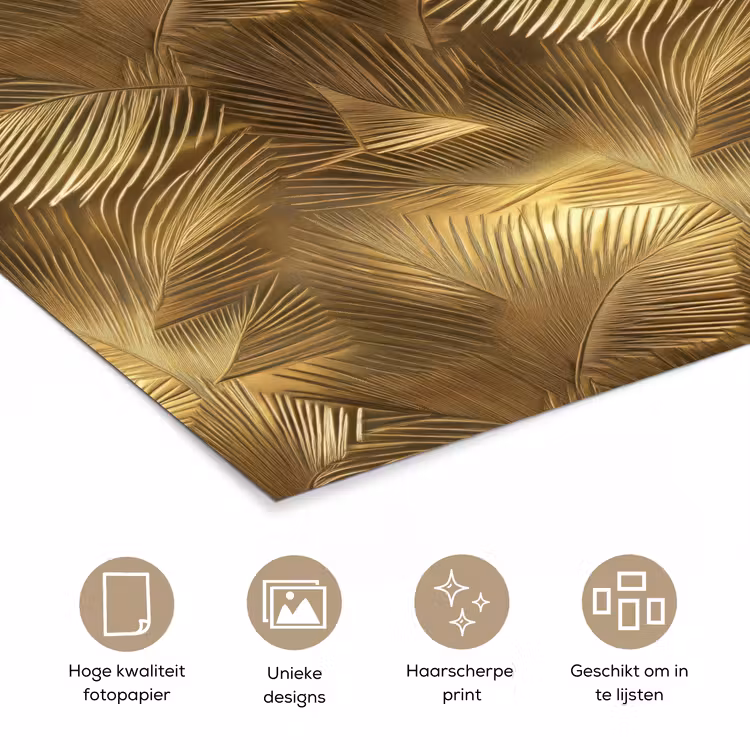 Palm - Waaier - Goud poster papier klein 62 -closeup_NL