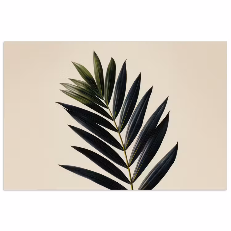 Palmblad - Donkere bladen - Subtiel poster papier klein -3d