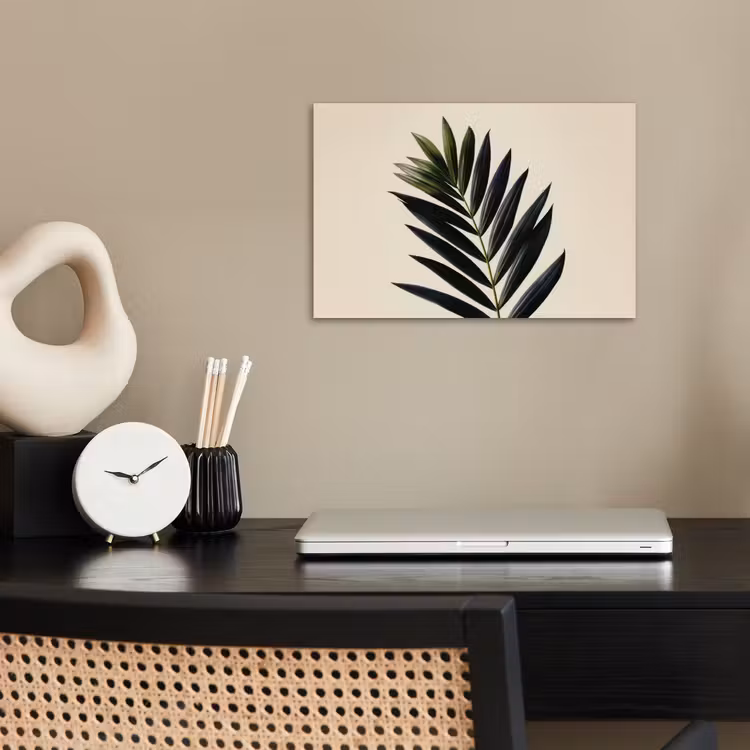 Palmblad - Donkere bladen - Subtiel poster papier klein -sfeer1