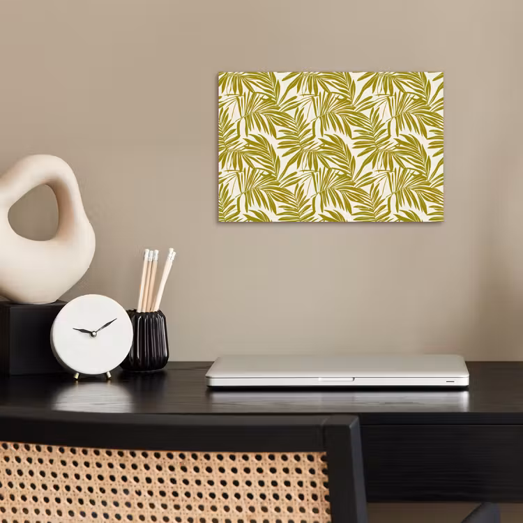 Palmblad - Patroon - Groen poster papier klein 62 -sfeer1