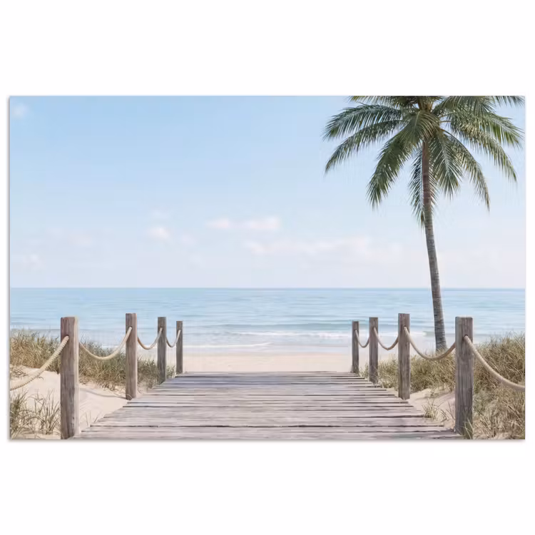 Palmbomen - Pad - Horizon poster papier klein -3d