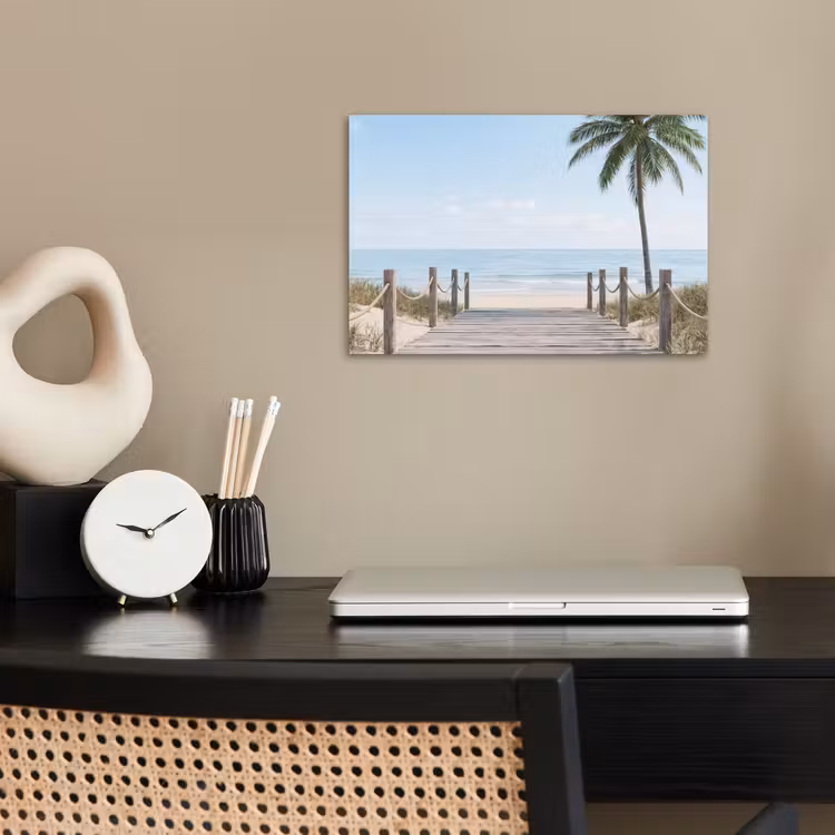 Palmbomen - Pad - Horizon poster papier klein -sfeer1