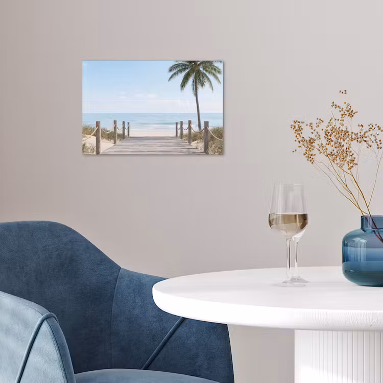Palmbomen - Pad - Horizon poster papier klein -sfeer3