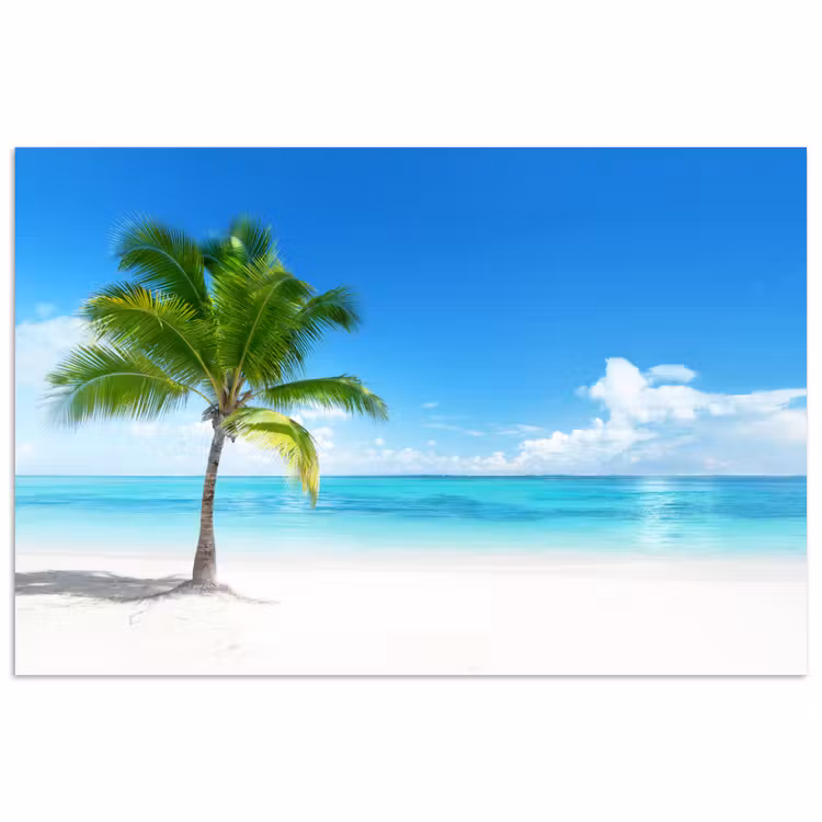 Palmboom - Strand - Zee - Zomer poster papier klein -3d