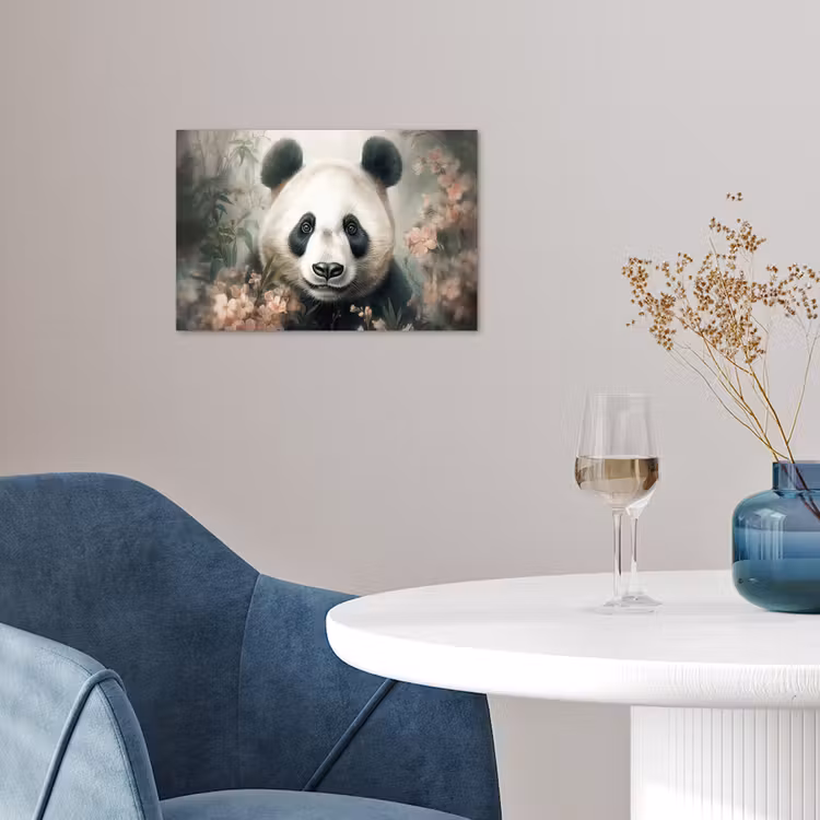 Panda - Dieren - Bloemen - Planten poster papier klein -sfeer3