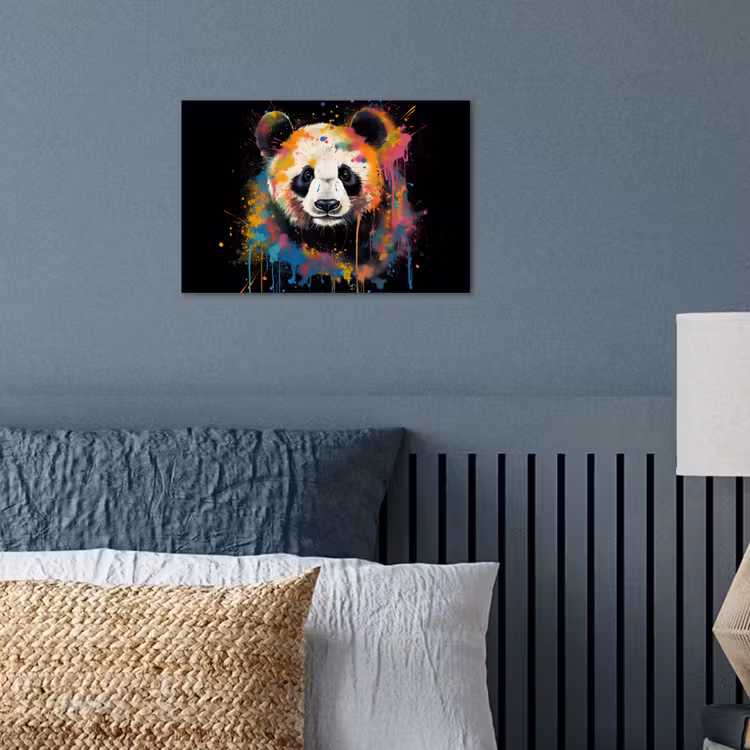 Panda - Graffiti - Dieren - Zwart - Kleuren poster papier klein -sfeer2