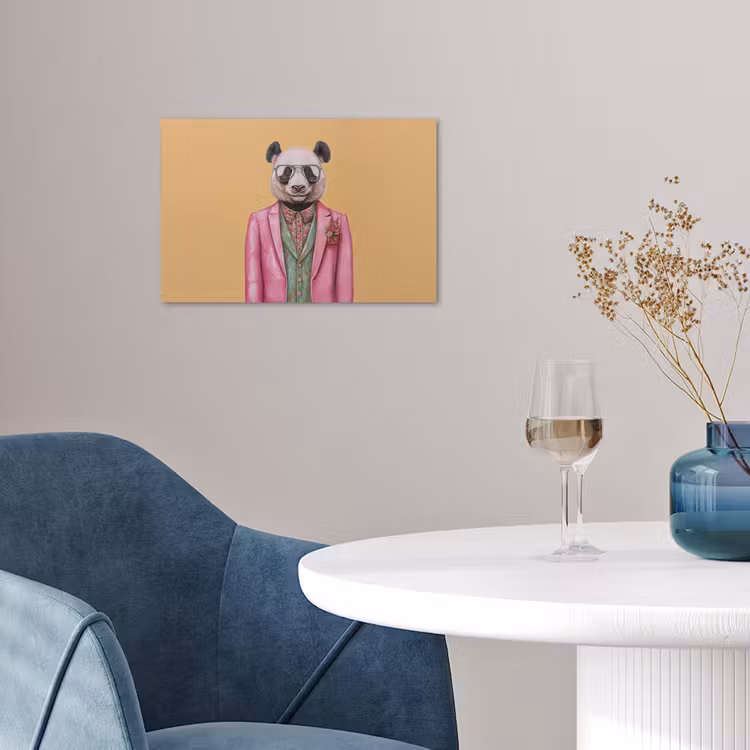 Panda - Pak - Zonnebril - Blauw poster papier klein -sfeer3
