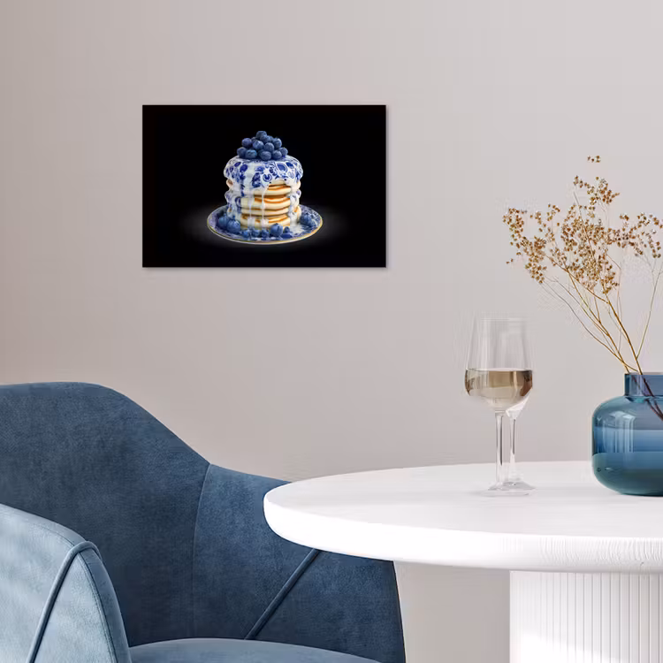 Pannenkoeken - Blauwe Bessen - Bord poster papier klein -sfeer3