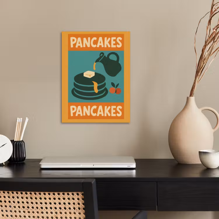 Pannenkoeken - Siroop - Illustratie - Oranje poster papier klein -sfeer1