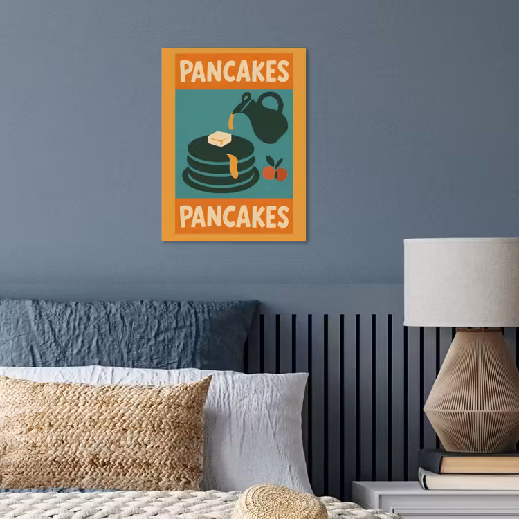 Pannenkoeken - Siroop - Illustratie - Oranje poster papier klein -sfeer2