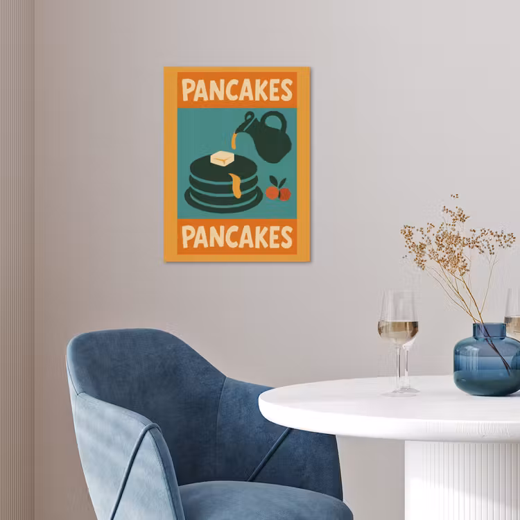 Pannenkoeken - Siroop - Illustratie - Oranje poster papier klein -sfeer3