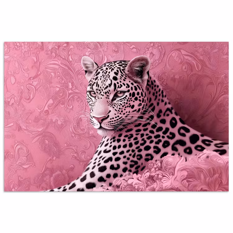 Panter - Luxe - Roze poster papier klein -3d