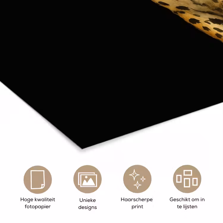 Panter - Realistisch - Bruin poster papier klein -closeup_NL