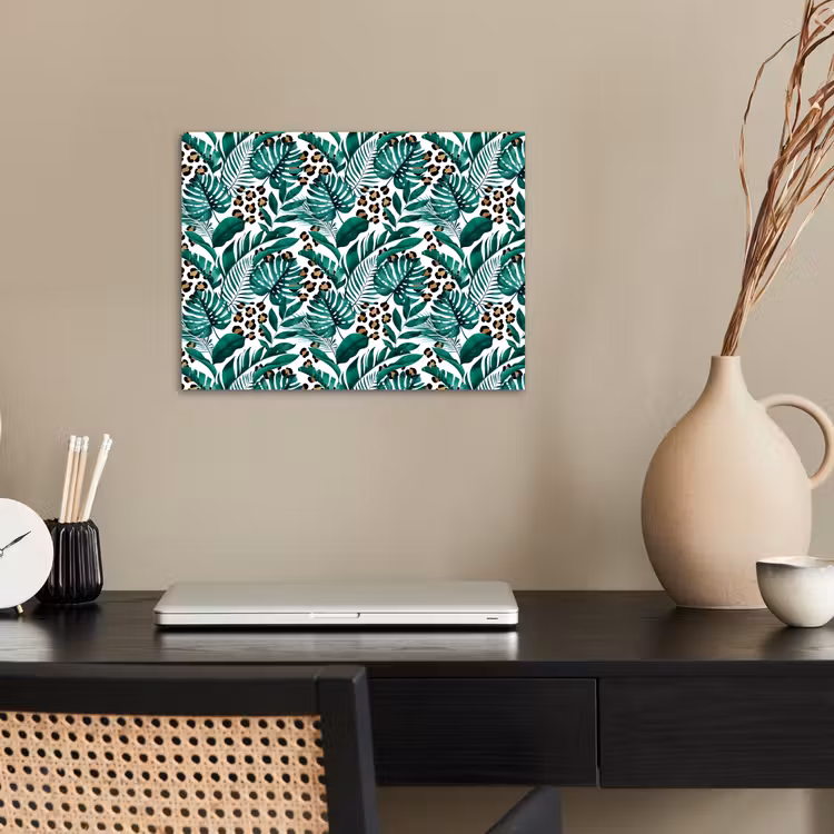Inductie beschermer - Panterprint - Bladeren - Jungle - Afdekplaat voor kookplaat poster papier klein -sfeer1