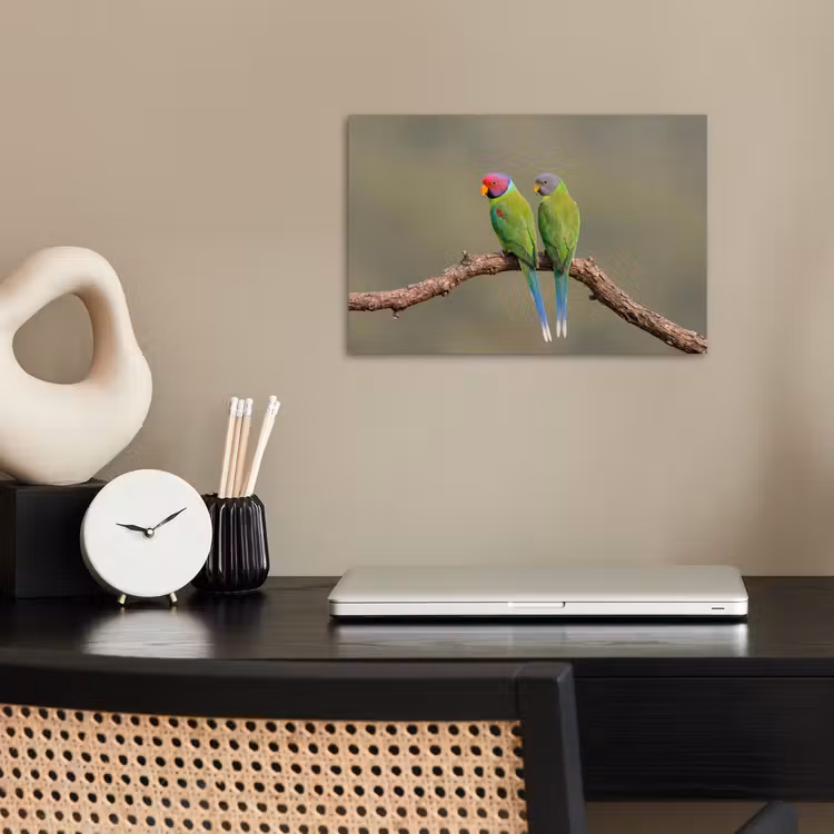 Papagaai - Tak - Natuur - Kleurrijk poster papier klein -sfeer1