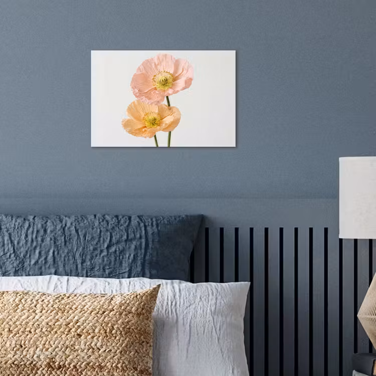 Papavers - Botanisch - Roze poster papier klein -sfeer2