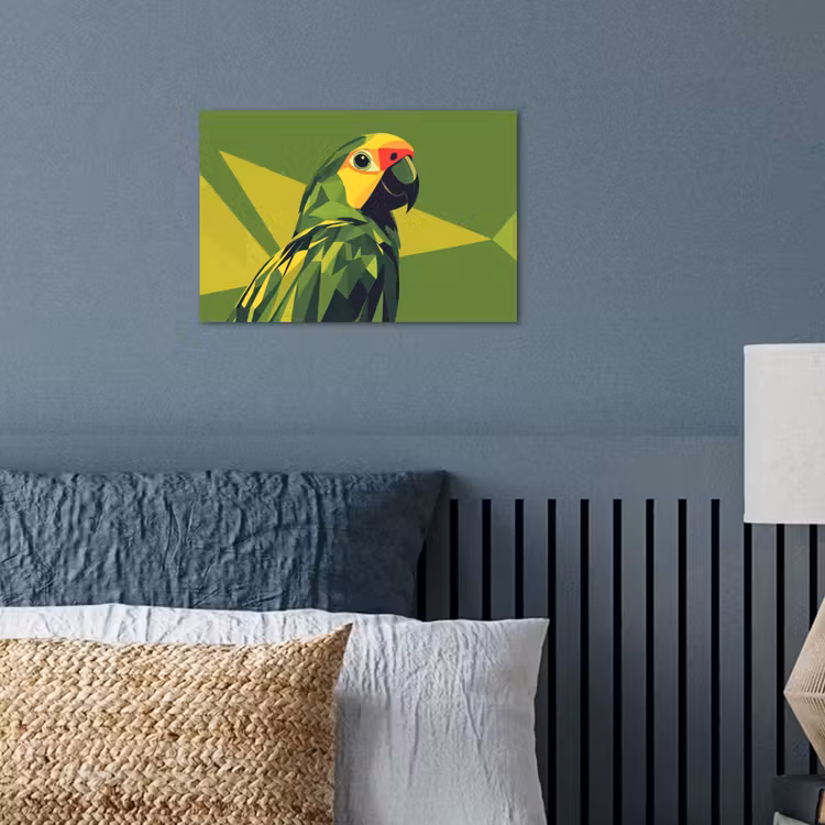 Papegaai - Groen - Snavel - Abstract poster papier klein -sfeer2