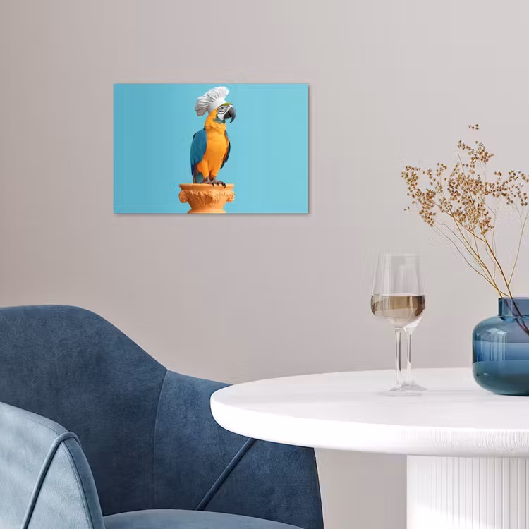 Papegaai - Koksmuts - Grappig - Vogel poster papier klein -sfeer3
