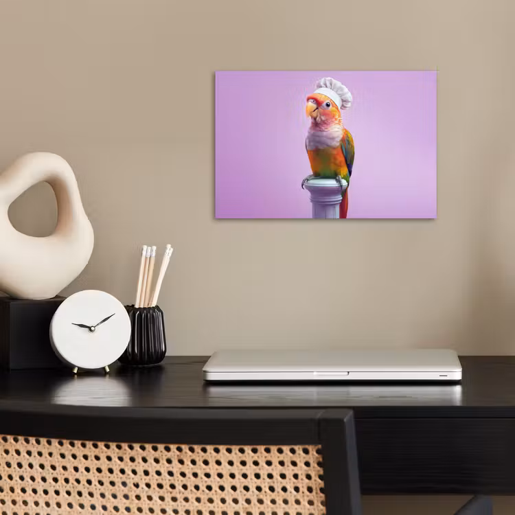 Papegaai - Koksmuts - Pilaar - Vogel poster papier klein -sfeer1