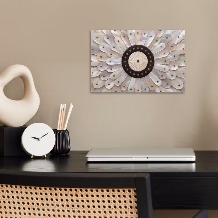 Parelmoer - Patroon - Decoratie - Ambacht - Wit poster papier klein -sfeer1