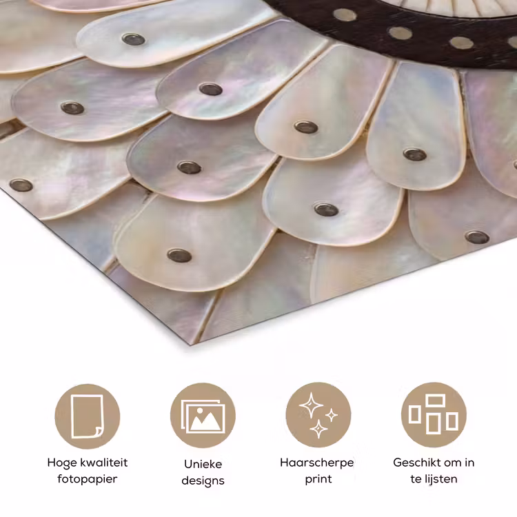 Parelmoer - Patroon - Decoratie - Ambacht - Wit poster papier klein -closeup_NL