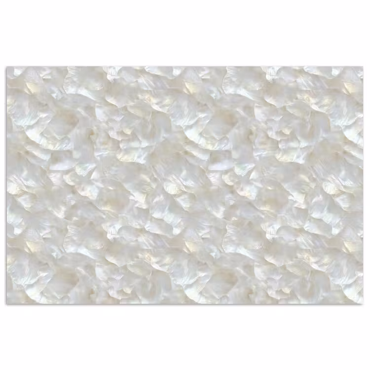 Parelmoerglans - Wit - Schelp poster papier klein 62 -3d