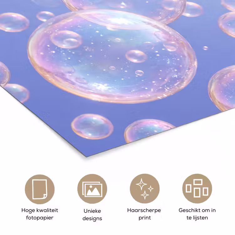 Pastel - Bubbels - Dromerig poster papier klein -closeup_NL